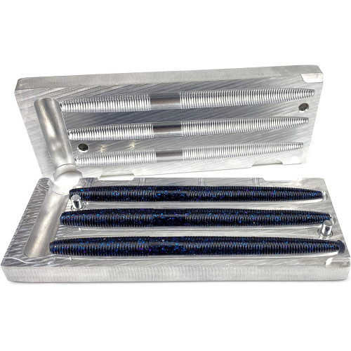 Soft Plastiс Mold Lure Making Injection Molds Fishing Lures Three Cavity Yama Senko 5'' Aluminium