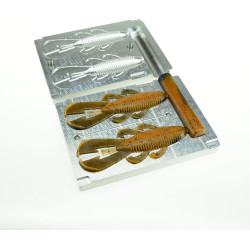 Soft Plastiс Mold Lure Making Injection Molds Fishing Lures Two Cavity Creature Bug 4" Aluminum