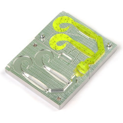 Soft Plastiс Mold Lure Making Injection Molds Fishing Lures Two Cavity Single Tail Grub 4'' Aluminum